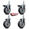 Service Caster 5'' Thermoplastic Rubber Swivel 3/4'' Square Stem Caster Set 2 Brakes, 4PK SCC-SQ20S514-TPRB-PLB-34-2-S-2 - alternate 3